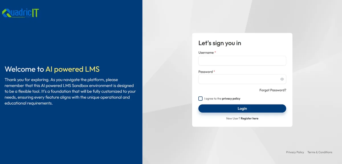 Quadric LMS screen 1